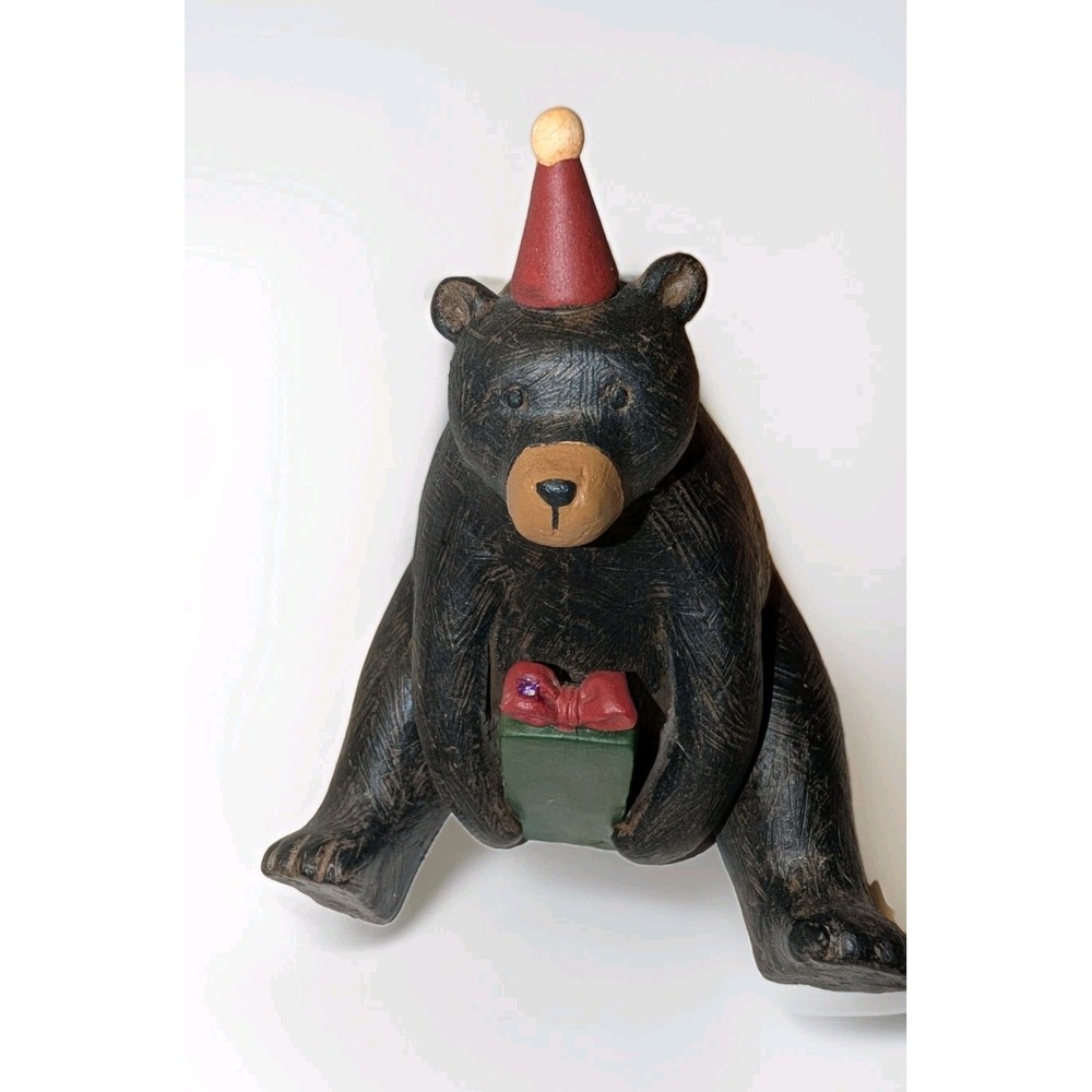 Tim Coffey Black Bear Birthday Figurine 7" Demdaco The Nature of Christmas 2008